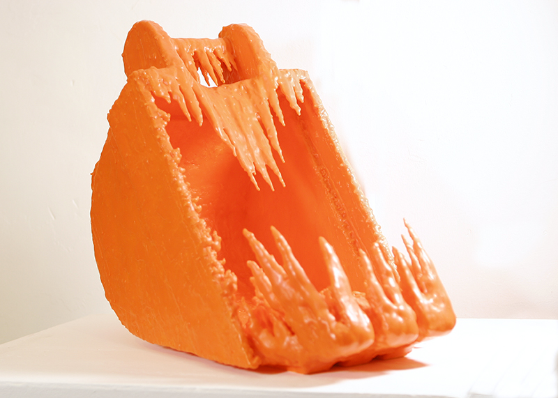 Orange Digger Bucket with Three Teeth