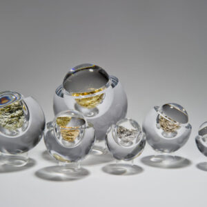 Anthony Scala, Auri, Glass, Various Size 5cm Diameter x 12cm Diameter, 2022, image by: Ester Segarra
